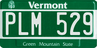 VT license plate PLM529