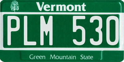 VT license plate PLM530