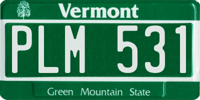 VT license plate PLM531