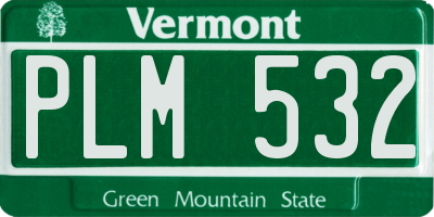 VT license plate PLM532