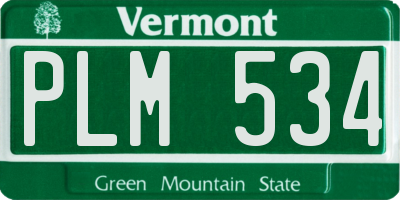 VT license plate PLM534