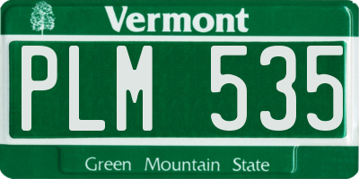 VT license plate PLM535