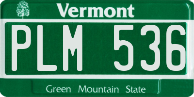VT license plate PLM536