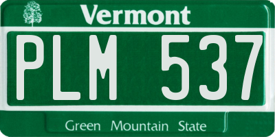 VT license plate PLM537