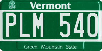 VT license plate PLM540