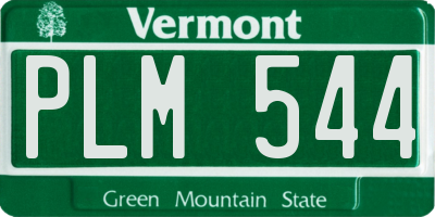 VT license plate PLM544