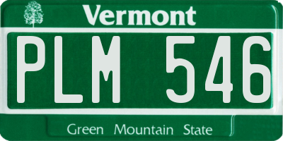 VT license plate PLM546