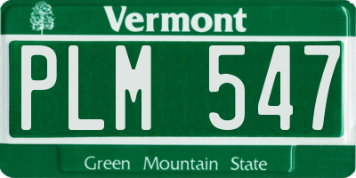 VT license plate PLM547