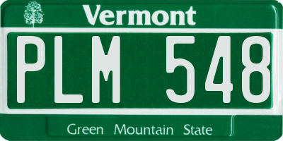VT license plate PLM548