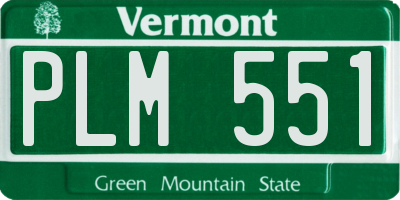VT license plate PLM551