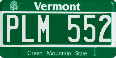 VT license plate PLM552