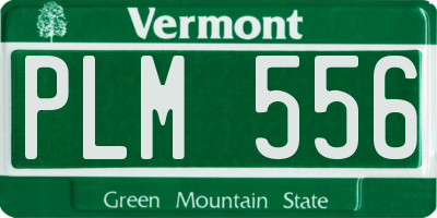 VT license plate PLM556