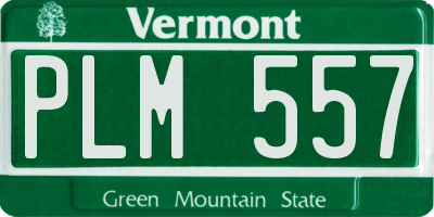 VT license plate PLM557