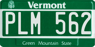 VT license plate PLM562