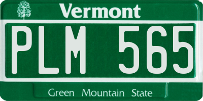 VT license plate PLM565