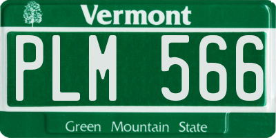 VT license plate PLM566