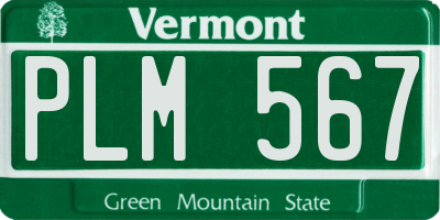 VT license plate PLM567