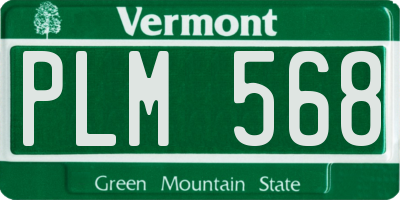 VT license plate PLM568