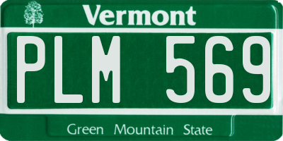 VT license plate PLM569