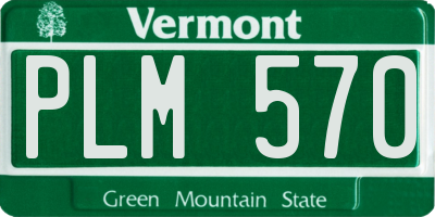 VT license plate PLM570