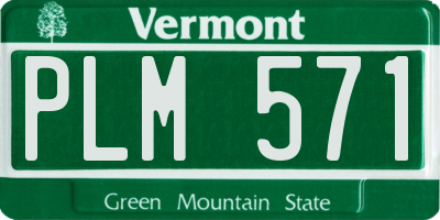 VT license plate PLM571