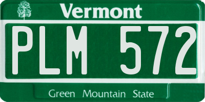 VT license plate PLM572