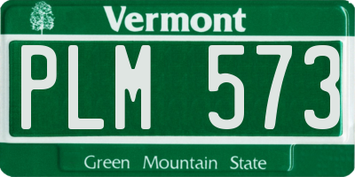 VT license plate PLM573