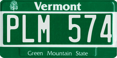 VT license plate PLM574