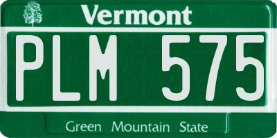 VT license plate PLM575