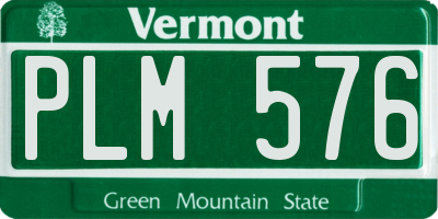 VT license plate PLM576
