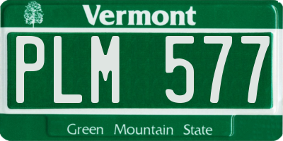 VT license plate PLM577