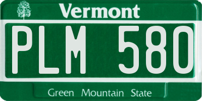 VT license plate PLM580
