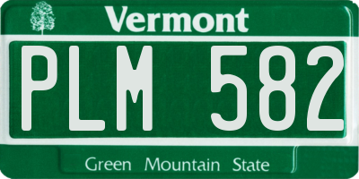 VT license plate PLM582