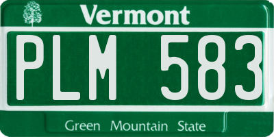 VT license plate PLM583