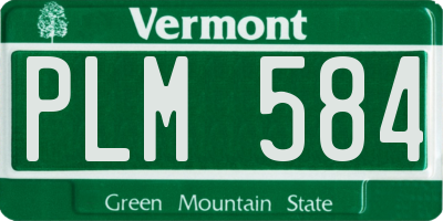 VT license plate PLM584