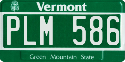 VT license plate PLM586
