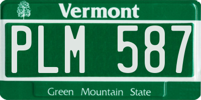 VT license plate PLM587