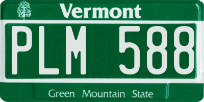 VT license plate PLM588