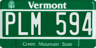 VT license plate PLM594