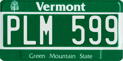 VT license plate PLM599