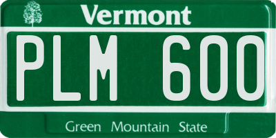 VT license plate PLM600