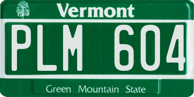 VT license plate PLM604