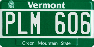 VT license plate PLM606