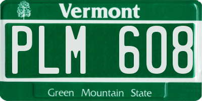 VT license plate PLM608