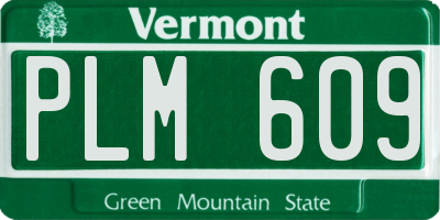VT license plate PLM609