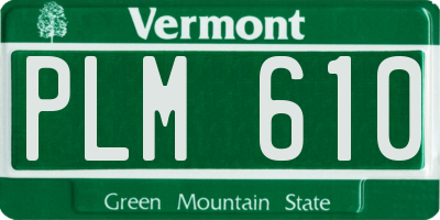 VT license plate PLM610