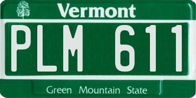 VT license plate PLM611