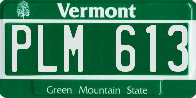 VT license plate PLM613
