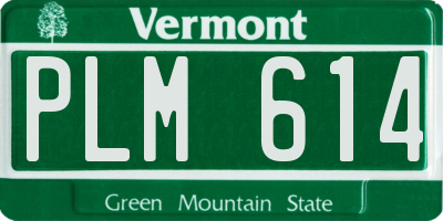VT license plate PLM614