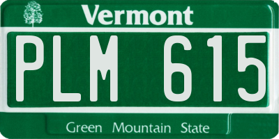 VT license plate PLM615